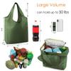 BeeGreen Dark Green Reusable Grocery Bags Bulk 10 Packs, Kitchen Reusable Shopping Bags 50LBS Large, Machine Washable Durable, Easily Foldable with a Storage Bag view 3