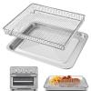 Air Fryer Basket Tray Replacement for Cuisinart TOA-60 TOA-65 TOA-70 Toaster Air Fryer Convection Oven, 12.4 * 11'' Mesh Air Fryer Stainless Steel Basket Wire Rack Accessories Parts, Dishwasher Safe view 1