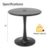 Black Small Tulip Table, 24 Inch Round Dining Table for 2 Person with Pedestal Base for Kitchen, Circle Bistro Table, Mid Century Modern Cafe Tables for Small Spaces in Living Room, Office, Pub, Bar view 3