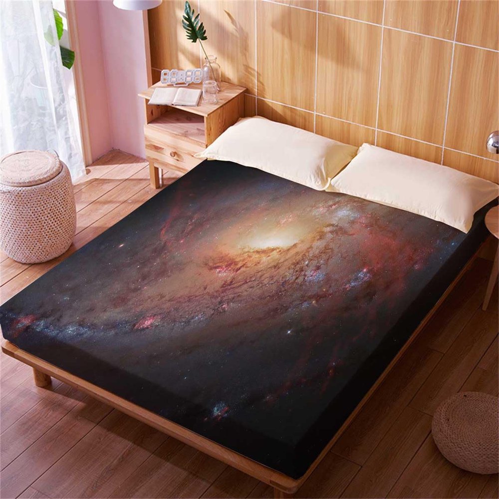Twin Size Universe Jersey Fitted Sheet Planet Elastic Sheet Soft & Cooling