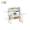 KWOKING Modern Wood Office Desk with Exterior Shelving and Metal Base - Without Chairs Computer Desk Desktop Desk Student Desk Writing Desk Study Table White with 3 Shelves 31" L x 20" W x 29" H view 2