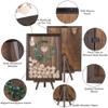 Aodaer Wedding Guest Book Alternative Drop Top Frame Heart Drop Wood Guest Book with Stand 122 Wooden Hearts Pens Box Mini Blackboard Rustic Wedding Decorations for Reception Baby Shower, Brown view 3