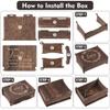 Aodaer Wedding Guest Book Alternative Drop Top Frame Heart Drop Wood Guest Book with Stand 122 Wooden Hearts Pens Box Mini Blackboard Rustic Wedding Decorations for Reception Baby Shower, Brown view 4
