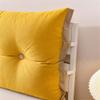 Large Bolster Headboard Backrest Positioning Back Support Rectangular Pillow for Reading and Soft Bedrest Cushion for Day Bed Bunk Bed Removable Cover,Gold,80x55cm view 2