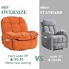 AISALL Power Recliner Chair, Swivel Rocker Recliner with Massage and Heat, Electric Recliner Chairs for Adults with USB/Type-C, Living Room, Bedroom, Nursery, Orange view 4