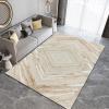 Abstract Geometry White Minimalist Art Kid Area Rug, Trendy Rectangular Modern Easy Clean Floor Mat, Soft Non-Skid Carpet Throw Rug for Kids Teen Girls Boys Bedroom Living Room Classroom Office 5x8ft view 4