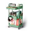Sorgion 3 Tier Rolling Cart Organizer,Laundry Room Bathroom Organizers and Storage Office Shelves Mobile Shelving Unit Kitchen Trolley Cart with Wheels for Art,Craft,Diaper,Bedside,Snack(Green) view 1