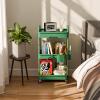 Sorgion 3 Tier Rolling Cart Organizer,Laundry Room Bathroom Organizers and Storage Office Shelves Mobile Shelving Unit Kitchen Trolley Cart with Wheels for Art,Craft,Diaper,Bedside,Snack(Green) view 2