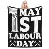 1st May Labour Day Throw Blanket for Couch Bed Sofa Blankets Super Soft Warm Cozy 60"x50" Flannel Throw Blanket view 1