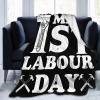 1st May Labour Day Throw Blanket for Couch Bed Sofa Blankets Super Soft Warm Cozy 60"x50" Flannel Throw Blanket view 2