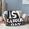 1st May Labour Day Throw Blanket for Couch Bed Sofa Blankets Super Soft Warm Cozy 60"x50" Flannel Throw Blanket view 3