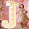 Pooqla 3FT Marquee Light Up Letters, LED Letters Big Mosaic Marquee Letters 3 Feet Tall, Giant Letter Sign for Balloons Birthday Anniversary Wedding Party Decoration, Warm White Letter J view 1
