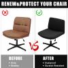 MINGPINHUIUS Armless Adjustable Chair Cover: Criss Cross Swivel Office Desk Cover Modern Vanity Water Resistant Removable Protector, for Accent Chair (Black, Water Resistant Style) view 2