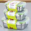 3 Pcs Airtight Bento Boxes, Stainless Steel Food Storage Containers with Lids, Leakproof Bento Lunch Box Containers, Stackable Snack Food Prep Containers for Kitchen Travel Picnic and Camping(#1) view 2