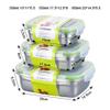 3 Pcs Airtight Bento Boxes, Stainless Steel Food Storage Containers with Lids, Leakproof Bento Lunch Box Containers, Stackable Snack Food Prep Containers for Kitchen Travel Picnic and Camping(#1) view 4