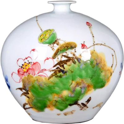 Vase Basement Vase Ceramic Ornaments Decor Flower Arrangement Hydroponic Retro Desktop Living Room 28X6.8CM Crafts (Color : Christmas Reindeer -Style5, Size : 28X6.8CM)