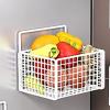 BEIJIALY Hanging Kitchen Baskets, Wall Mounted Storage Basket No Drilling Adhesive Metal Wire Hanging Basket Adhesive Basket for Kitchen Food Pantry Bathroom Organization(White) view 4
