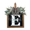 11.8inch Letter Welcome Sign for Front Door,26 Letter Farmhouse Wreath with Eucalyptus Garland and Bow,Front Door Wreath for Front Door Outside Hanger (E) view 1