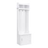LUMISOL Slim Entryway Hall Tree with 6 Hanging Hooks, Hallway Coat Rack with Top Shelf and Cabinet, Entryway Bench with Storage Shelf, White view 2