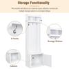 LUMISOL Slim Entryway Hall Tree with 6 Hanging Hooks, Hallway Coat Rack with Top Shelf and Cabinet, Entryway Bench with Storage Shelf, White view 4