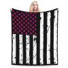 Breast Cancer Awareness Throw Blanket for Couch Bed Sofa Blankets Super Soft Warm Cozy 60"x50" Flannel Throw Blanket view 1