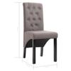 ROMHZKS Dining Chairs 2 pcs Taupe Fabric, Kitchen Chairs, Dinner Chairs, Seating for Dining, Comfortable and Stylish Seating for Home and Office view 2