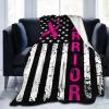 Breast Cancer Awareness Throw Blanket for Couch Bed Sofa Blankets Super Soft Warm Cozy 40"x30" Flannel Throw Blanket view 2
