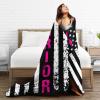 Breast Cancer Awareness Throw Blanket for Couch Bed Sofa Blankets Super Soft Warm Cozy 40"x30" Flannel Throw Blanket view 4