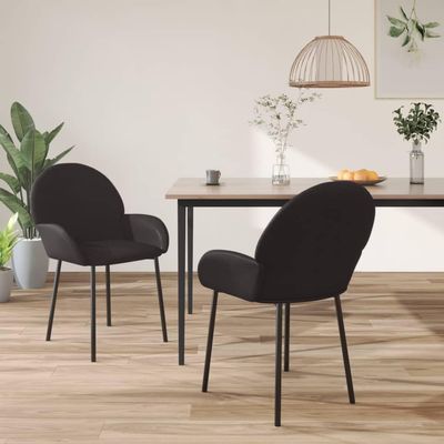 ROMHZKS Dining Chairs 2 pcs Black Faux Leather, Kitchen Chairs, Dinner Chairs, Seating for Dining, Comfortable and Stylish Seating for Home and Office