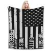 Brisket Butts Ribs and Freedom U.S.A.Flag Throw Blanket for Couch Bed Sofa Blankets Super Soft Warm Cozy 50"x40" Flannel Throw Blanket view 1