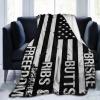 Brisket Butts Ribs and Freedom U.S.A.Flag Throw Blanket for Couch Bed Sofa Blankets Super Soft Warm Cozy 50"x40" Flannel Throw Blanket view 2