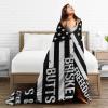 Brisket Butts Ribs and Freedom U.S.A.Flag Throw Blanket for Couch Bed Sofa Blankets Super Soft Warm Cozy 50"x40" Flannel Throw Blanket view 4