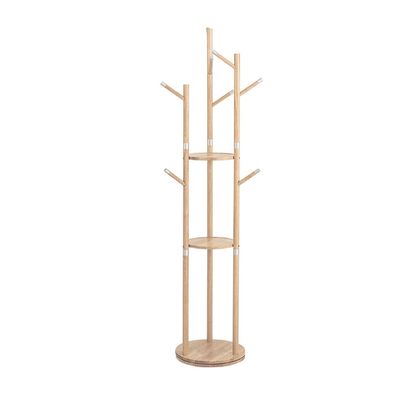 Coat Rack Freestanding Coat Tree Floor-standing Rotating Coat Shelf Household Vertical Multifunctional Coat Rack Bedroom Living Room Corridor Corner Coat Racks Flower Pot Shelf Wooden Coat Rack Metal
