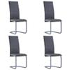 ROMHZKS Cantilever Dining Chairs 4 pcs Gray Faux Leather, Kitchen Chairs, Dinner Chairs, Seating for Dining, Comfortable and Stylish Seating for Home and Office view 1