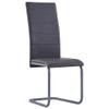 ROMHZKS Cantilever Dining Chairs 4 pcs Gray Faux Leather, Kitchen Chairs, Dinner Chairs, Seating for Dining, Comfortable and Stylish Seating for Home and Office view 2