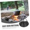 Amosfun 3pcs Vintage Cast Iron Cauldron Pot Stand Holder Decor Ornament Stand for Stove view 2