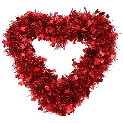 ABOOFAN Heart Shaped Wreath Decoration Valentine's Day Wedding Ornament Faux Flower Garland for Romantic Atmosphere Easy to Home Decor Day Party Supplies
