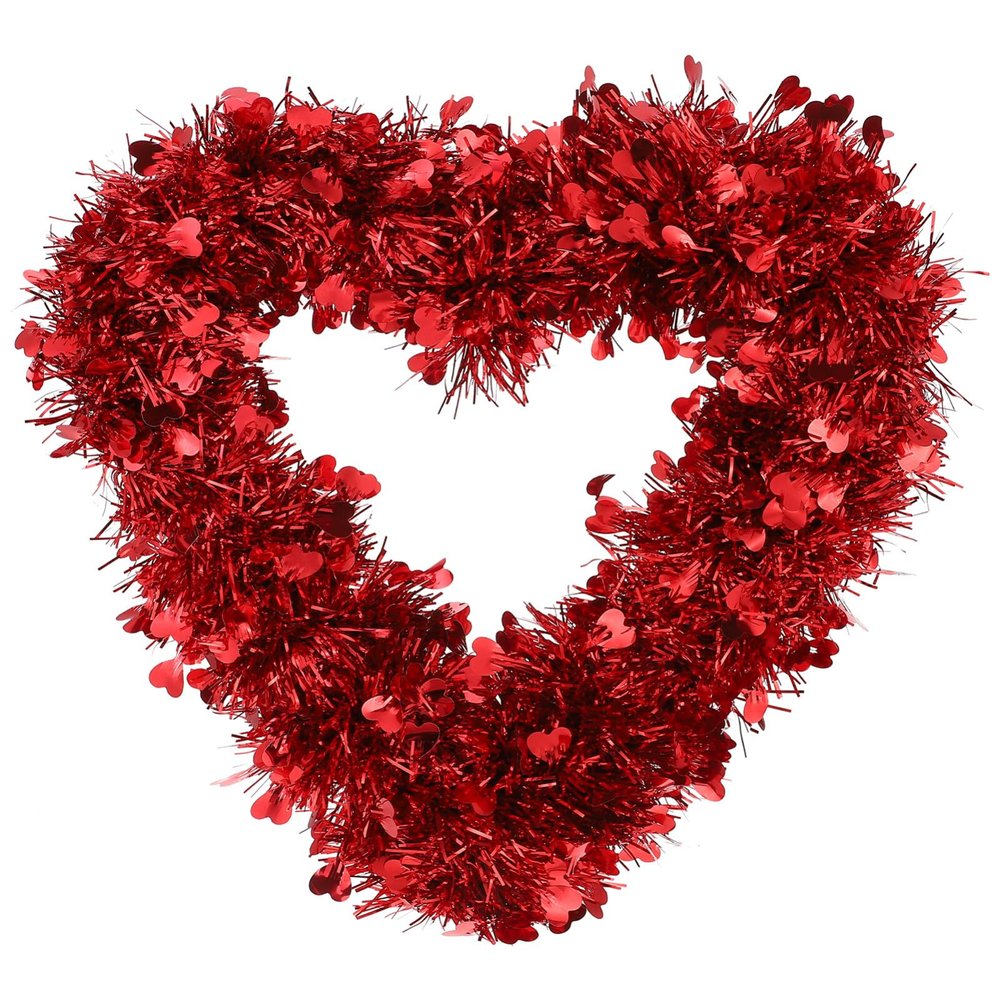 ABOOFAN Heart Shaped Wreath Decoration Valentine's Day Wedding Ornament Faux Flower Garland for Romantic Atmosphere Easy to Home Decor Day Party Supplies