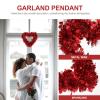 ABOOFAN Heart Shaped Wreath Decoration Valentine's Day Wedding Ornament Faux Flower Garland for Romantic Atmosphere Easy to Home Decor Day Party Supplies view 3