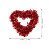 ABOOFAN Heart Shaped Wreath Decoration Valentine's Day Wedding Ornament Faux Flower Garland for Romantic Atmosphere Easy to Home Decor Day Party Supplies view 4