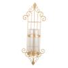 Holibanna Wall Hanging Candle Holder Rose Gold Iron Art Wall Sconce for Decor Unique Glass Candle Holders Decorative for Living Bedroom and Dining Spaces view 1