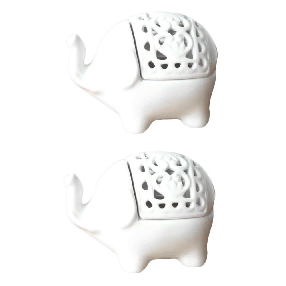 4 Pcs Ceramic Tealight Holder Wedding Candle Holder Candleholder Centerpieces Ceramic Tealight Stand Elephant Candle Holder Ceramic Candle Holder