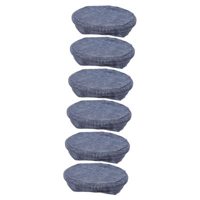 Cabilock 6pcs Elastic Round Stool Cover Water Resistant Dining Chair Seat Protector Easy Clean Material