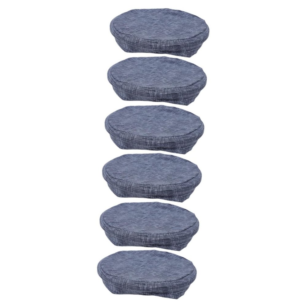 Cabilock 6pcs Elastic Round Stool Cover Water Resistant Dining Chair Seat Protector Easy Clean Material