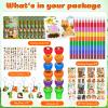 Cinrobiye 72 Pcs Woodland Animals Party Favors, Forest Creatures Coloring Books Crayons Tattoos Stickers Stampers Goodie Bag Fillers, DIY Craft Prizes for Birthday Classroom Party Supplies view 2