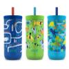 Ello Kids Bop 12 oz Spill Resistant Tritan Tumbler With Removable Straw | Built In Carry Handle | 3 Pack (Cars, Dogs, Dinos) view 3