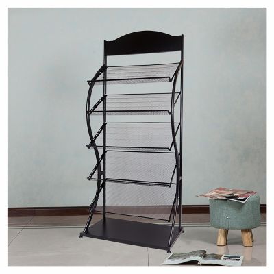 Floor-Standing Magazine Rack Information Rack,Newspaper Rack Display Rack Manual Book Rack Single Page Simple Iron,Magazine Rack Brochure Display Stand for Offices and Public Reception Area (Si