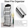 Floor-Standing Magazine Rack Information Rack,Newspaper Rack Display Rack Manual Book Rack Single Page Simple Iron,Magazine Rack Brochure Display Stand for Offices and Public Reception Area (Si view 4