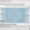 Jean Pierre - Ricardo Bath Mat, Woven Fringe Bathroom Rugs, 100% Cotton, Premium Bathroom Decor - Measures 27" x 52" - Light Blue view 1