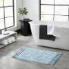 Jean Pierre - Ricardo Bath Mat, Woven Fringe Bathroom Rugs, 100% Cotton, Premium Bathroom Decor - Measures 27" x 52" - Light Blue view 2